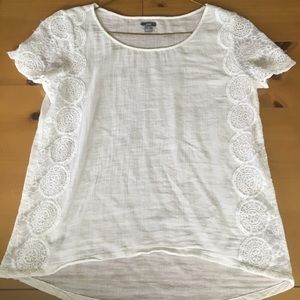 Aerie white lace short sleeve shirt